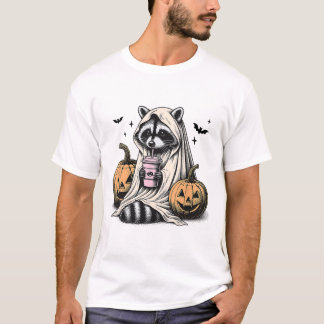 Halloween Raccoon Ghost T Shirt