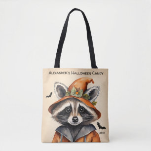 Halloween Raccoon Personlig Tygkasse
