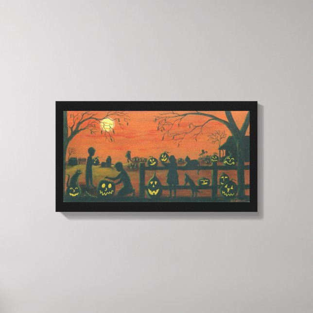 Halloween,radbyte,arbetsyta,utskrift Canvastryck (Framsida)