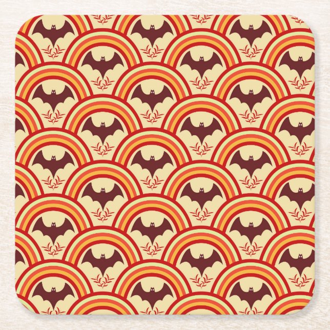 Halloween Rainbow Underlägg Papper Kvadrat (Framsidan)