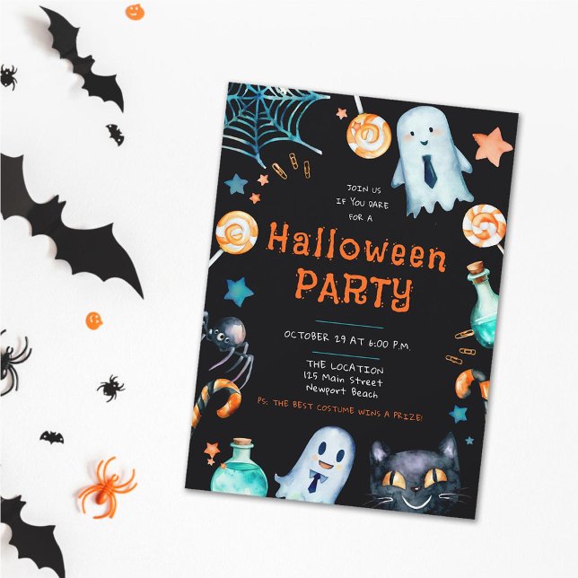 Halloween Ram Business Corporate Office Party Inbjudningar (halloween office party invitation fun funny frame whimsical playful corporate business black orange)