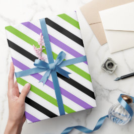 Halloween Rand - Dold Diagonal Mönster Presentpapper