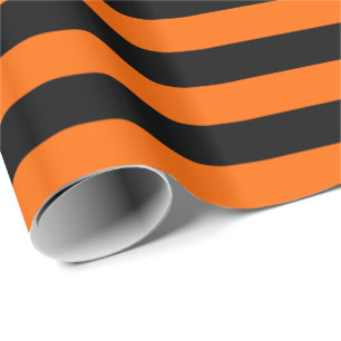 Halloween-ränder i orange och svart presentpapper