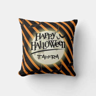Halloween-ränder och fladdermöss kudde