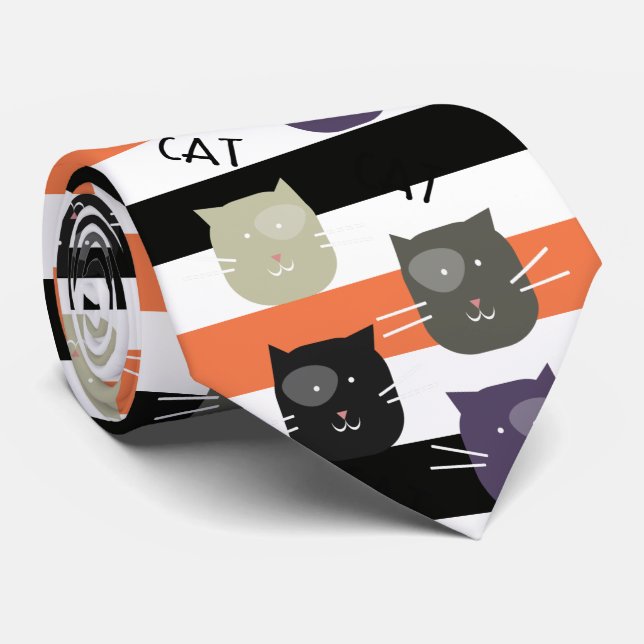 Halloween-randig bedårande katt med fläck Whimsica Slips (Rullad)