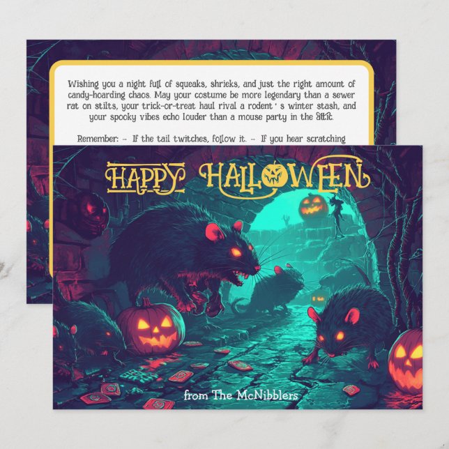 Halloween Ratchelors Boll-kort Inbjudningar (Fram/baksida)