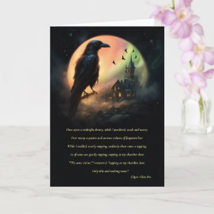 Halloween Raven av Edgar Allan Poe Spooky Kort