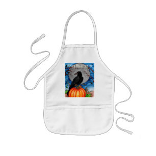 Halloween Raven Barnförkläde