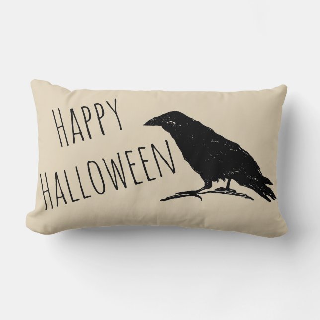 Halloween Raven Black Fall Dekorativ kudde (Framsida)