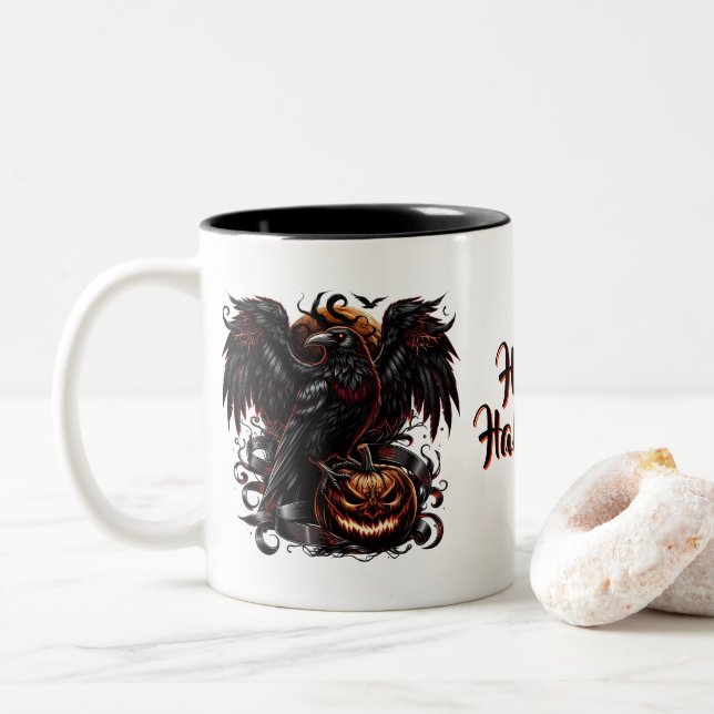 Halloween Raven Coffee Mugg (Med munk)