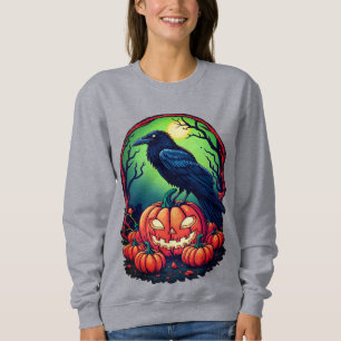 Halloween Raven i en Pumpkin Patch T Shirt