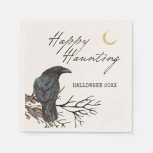 Halloween Raven Lycklig Haunting Pappersservett