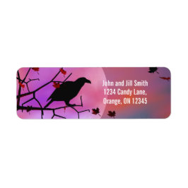 Halloween Raven Night Returadress Etikett