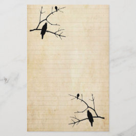 Halloween Raven och Uggla Old Papper Stationary