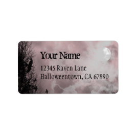 Halloween Raven Red Himlar Anpassningsbar Address  Adressetikett