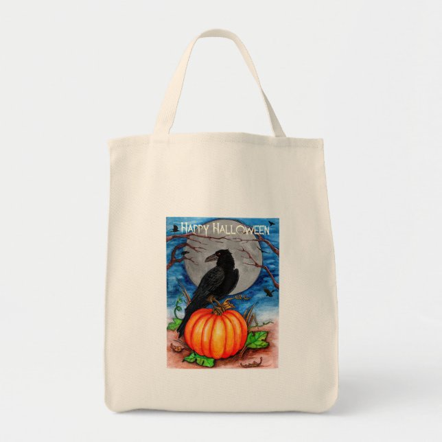 Halloween Raven Tygkasse (Framsidan)
