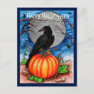 Halloween Raven Vykort