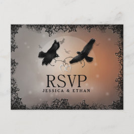 Halloween Ravens Bröllop OSA Matching PostCard Inbjudan Vykort