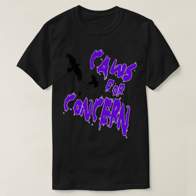 Halloween Ravens ger anledning till oro för Roligt T Shirt (Design framsida)