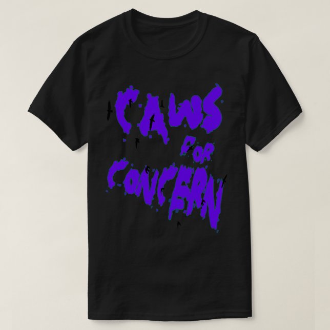 Halloween Ravens ger anledning till oro för Roligt T Shirt (Design framsida)