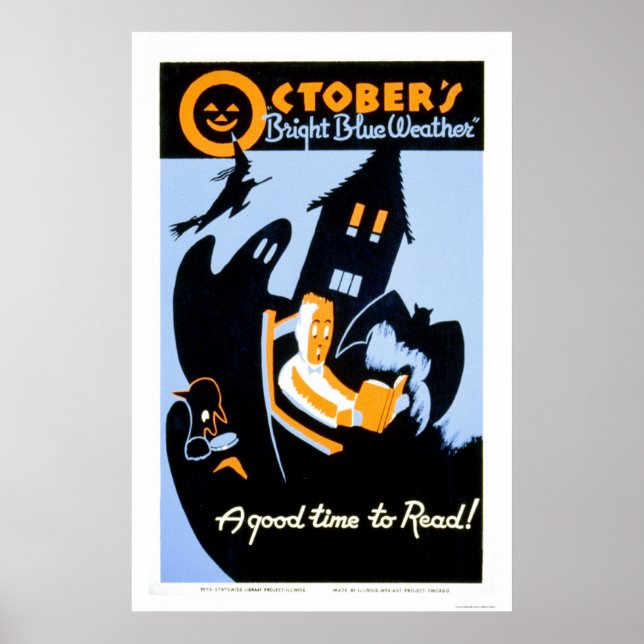 Halloween Reading 1937 WPA Poster (Framsidan)