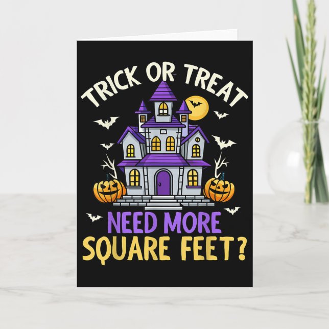 Halloween Real Estate Agent Broker Funny Realtor M Kort (Framsida)