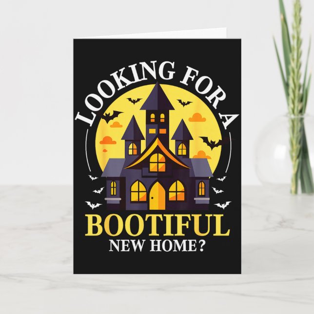 Halloween Real Estate Agent Funny Realtor Bootiful Kort (Framsida)