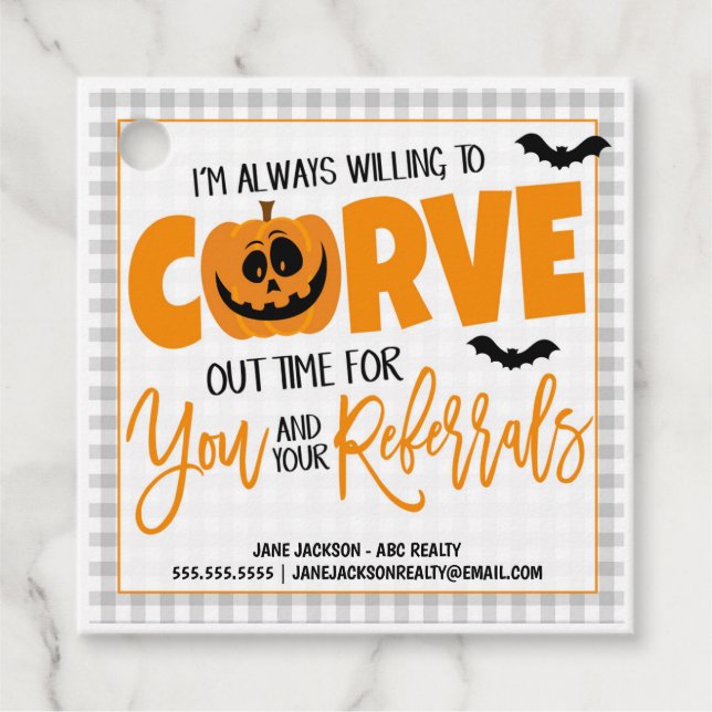 Halloween Realtor Gift-Märkre Gåvor Etiketter (Framsida)