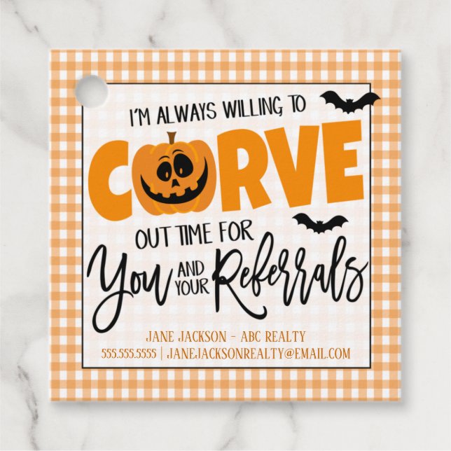 Halloween Realtor Gift-Märkre Gåvor Etiketter (Framsida)
