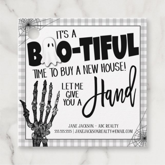 Halloween Realtor Gift-Märkre Gåvor Etiketter (Framsida)