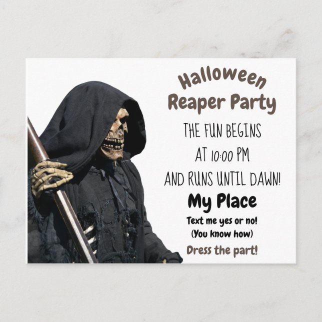 Halloween Reaper-fest Vykort (Framsida)