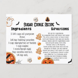 Halloween-receptkort, Halloween Cookies Vykort