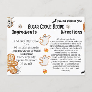 Halloween-receptkort, Halloween Cookies Vykort