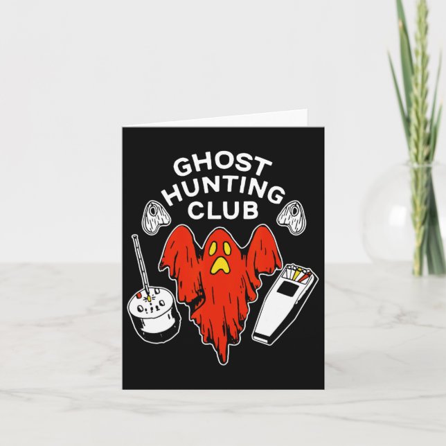 Halloween Red Ghost Hunting Klubb Spooky Hunter Kort (Framsida)