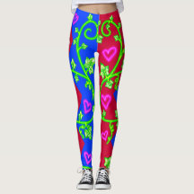 Halloween Red och Blue Diamonds och Ivy Leggings