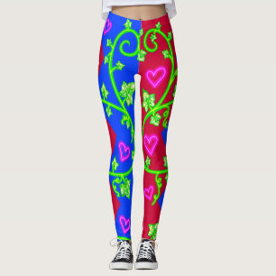 Halloween Red och Blue Diamonds och Ivy Leggings
