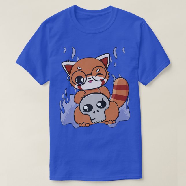 Halloween Red Panda Chibi Witch Pajama Anime Bear  T Shirt (Design framsida)