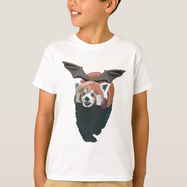Halloween Red Panda Fladdermus T Shirt (Framsida)