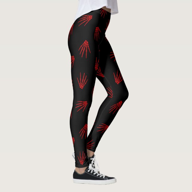 Halloween Red Skeleton Popular Elegant Leggings (Höger)