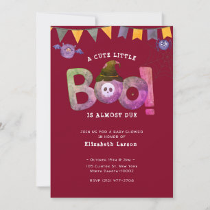 Halloween Red Theter Baby Shower Cute Party Inbjudningar