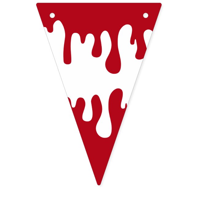 Halloween Red White Spooky Blood Mönster Vimplar (Första flaggan)