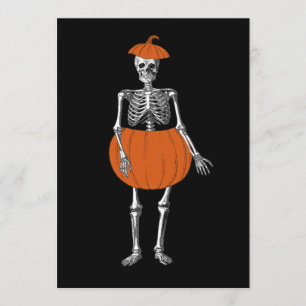 Halloween Redo Skeleton Inbjudningar