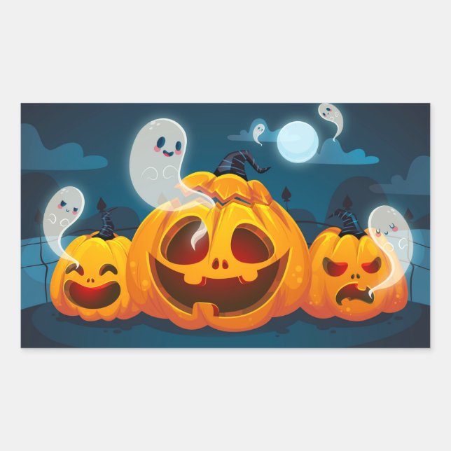 Halloween Rektangulärt Klistermärke (Framsida)