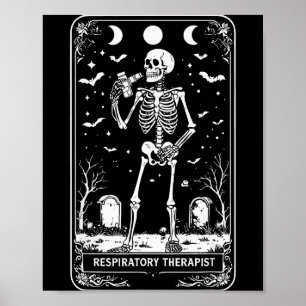 Halloween Respiratorisk Terapeut Tarotkort Pulmono Poster