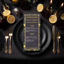 Halloween Restaurang Meny Gothic Botanical Citron