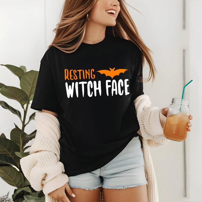 Halloween Resting Witch Ansikte Modern T Shirt (Skapare uppladdad)