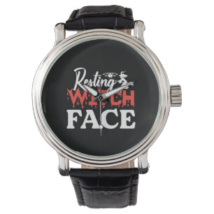 Halloween Resting Witch Facce Birthday Armbandsur