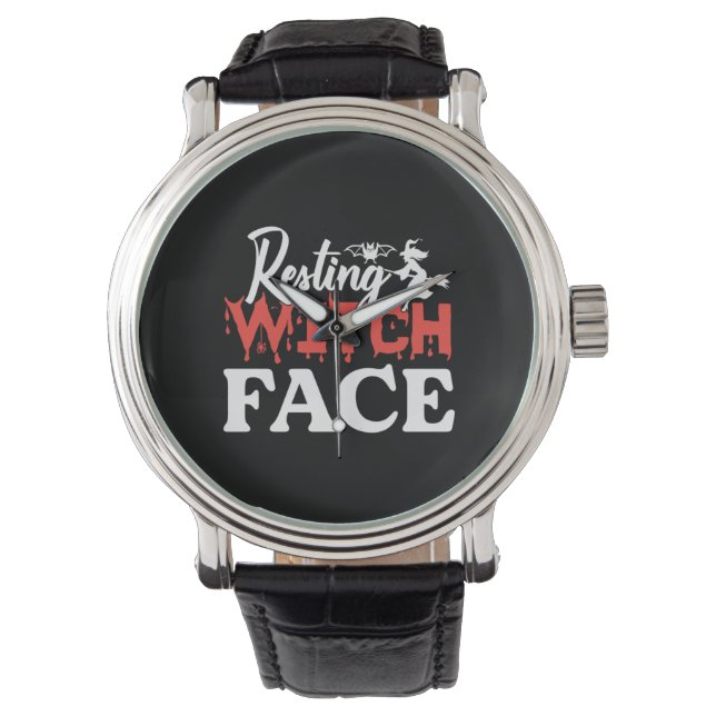 Halloween Resting Witch Facce Birthday Armbandsur (Framsida)