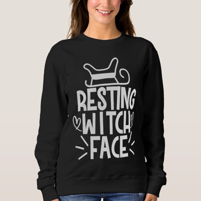 Halloween  Resting Witch Face T Shirt (Framsida)