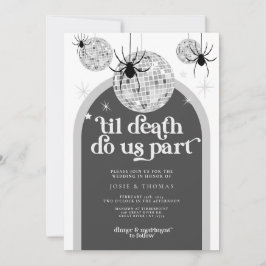 Halloween Retro Disco Spiders bröllopsinbjudan Inbjudningar